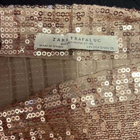 Zara Rose Gold Sequin Long Sleeve Dress - Picture 5 of 5